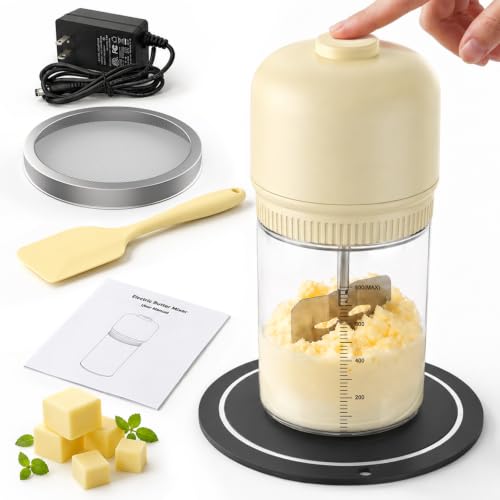 Electric Butter Churner Kit - One-Touch Homemade Butter Maker with Glass Jar