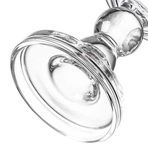 Teensery Glass Candle Holder Clear Pillar Candle Stand Candlestick for Home Wedding Party Decoration (Height 3.5")