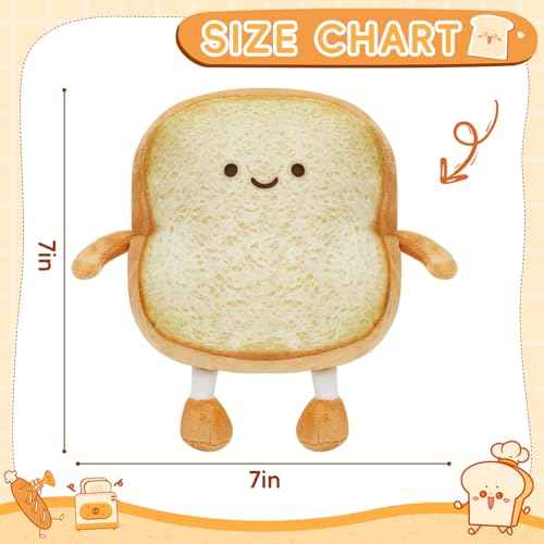 Toast Bread Plush Pillow Toy Bread Doll Funny Cute Food Plushies Stuffed Animal Soft Birthday Party Xmas Gifts 12in