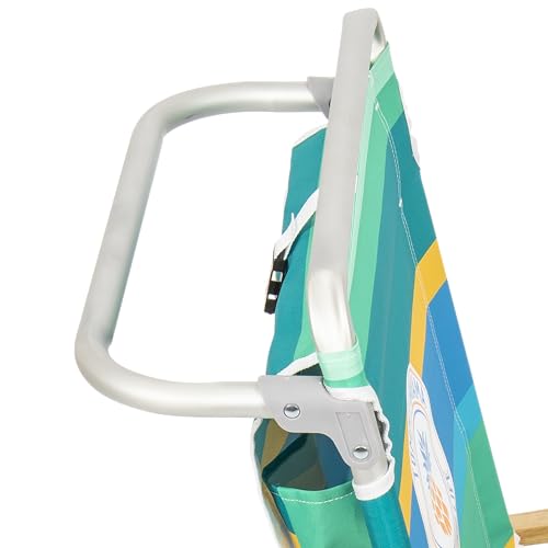 Lay Flat Beach Chair with Towel Bar & Cooler - Pineapple Stripe 1-Pack
