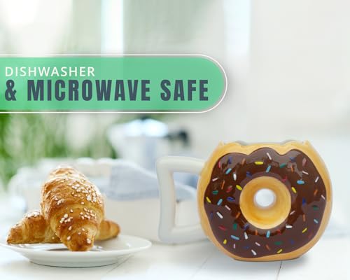 Brown Comfify Ceramic Donut Ring Coffee Mug – 14 oz