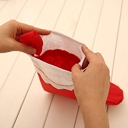 DALJIAFA 5 Pack Large Red & White Christmas Stockings Holiday Decor DIY Kit