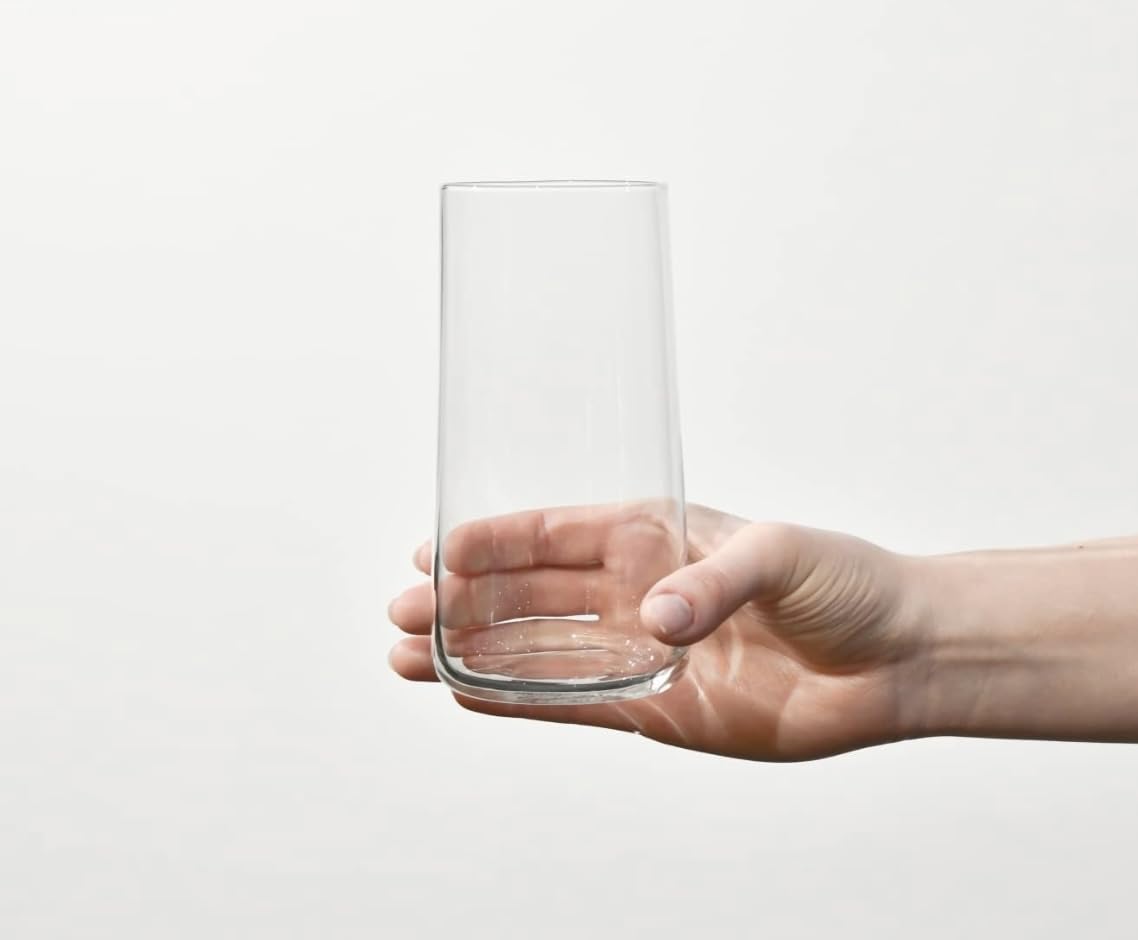 Krosno Tall Water Glasses, Set of 6, 18.3 oz, Avant-Garde Collection, Lightweight Crystal Glass, Perfect for Everyday, Dishwasher Safe, Made in Europe