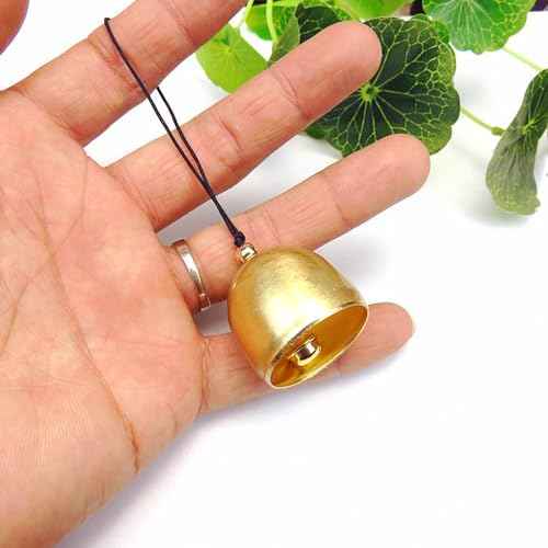 MrMrKura 4pcs Hanging Bells, Small Decorative Bells Jingle Bells for Christmas Wind Chimes Fengshui Bell for Good Luck Wealth Home Pendant for Home Garden Decor
