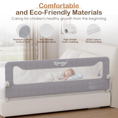 Toddler Bed Rail Guard 71 Inch Swing Down Safety Bed Barrier - Kincongi Variation 71"l x 24"h
