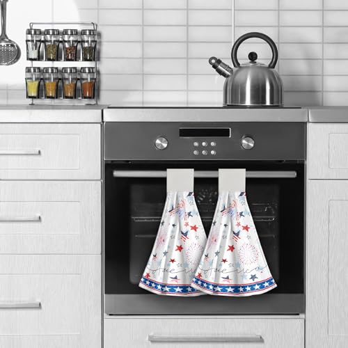 Giwawa America Flag Kitchen Hanging Towels Set of 2 Memorial Day