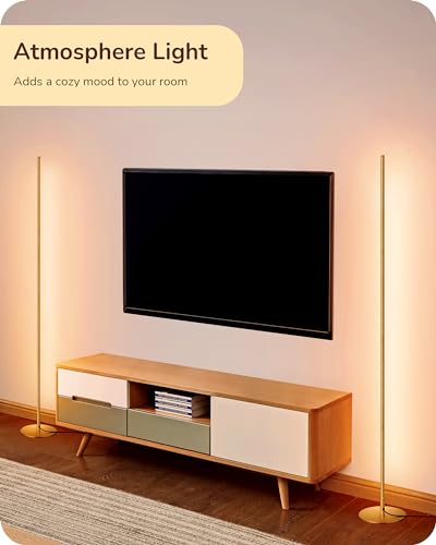 Gold Floor Lamp - 59.84-Inch Dimmable Living Room Lighting with Stepless Brightness