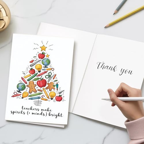 Podagree Teacher Christmas Card XS4 Spirits Bright - Classroom Thanks Gift