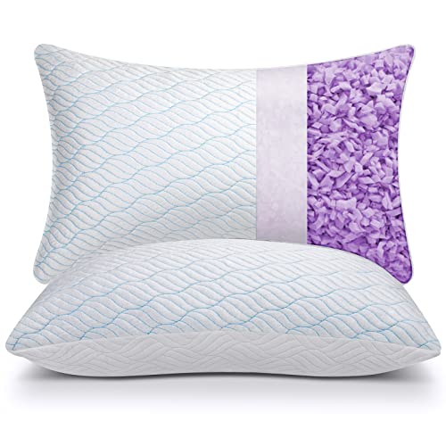 WISHSMILE Cooling Shredded Memory Foam Pillows King Size 2 Pack