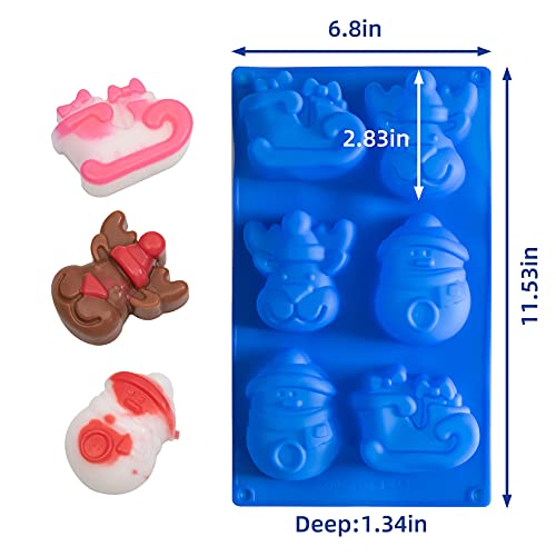 ihomecooker 4pc Large Silicone Christmas Bake Mold Set - Gingerbread Man, Christmas Tree, Snowflakes, Santa (Variation 4)
