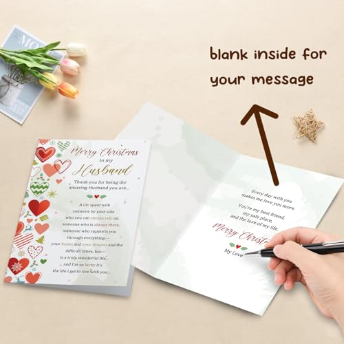Merry Christmas To My Husband Card - Sweet Poem Holiday Card from Wife Gevinna