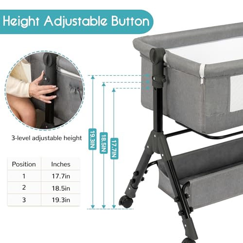 BCOL 3 in 1 Baby Bassinet Bedside Sleeper, Crib for Baby, Adjustable