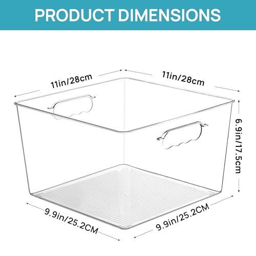 Vtopmart 10 Pack Extra Large 11x11 Clear Storage Bins - Cube Organizer
