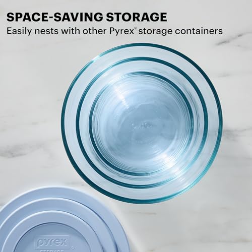 Pyrex Colors Tinted 6 Pack Food Storage Container Set - Small, Medium, Large with Snug Fit Lids - Green and Blue Variations
