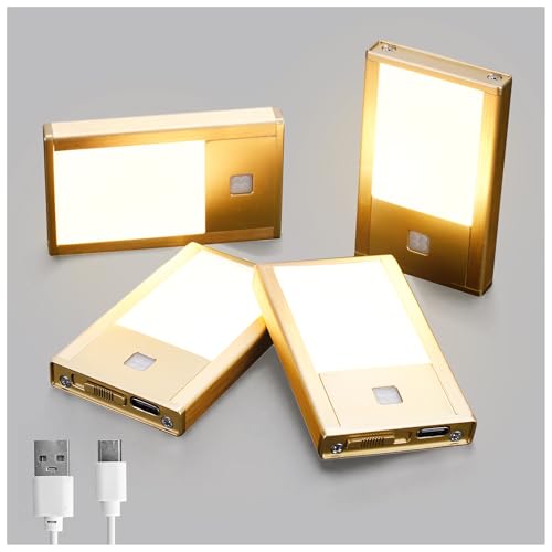 V4light Rechargeable Motion Sensor Night Light 4-Pack - Gold, 3000K