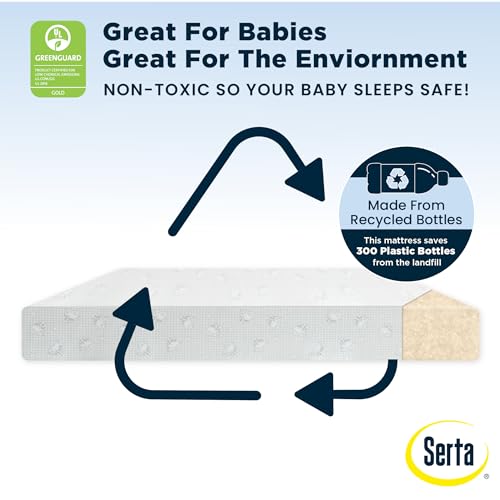 Delta Children Slumber Mattress for Crib & Toddler Bed Waterproof Hypoallergenic