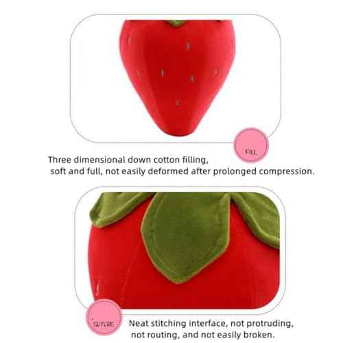 Rikyo Cute Stuffed Strawberry Fruit Soft Plush Toy Hugging Pillow Gifts for Kids Toys,Girl Boy Pet Food Shaped Stuff Cuddle Toy for Christmas,Baby Shower,Birthday,Bridal Shower (Pink-20cm)