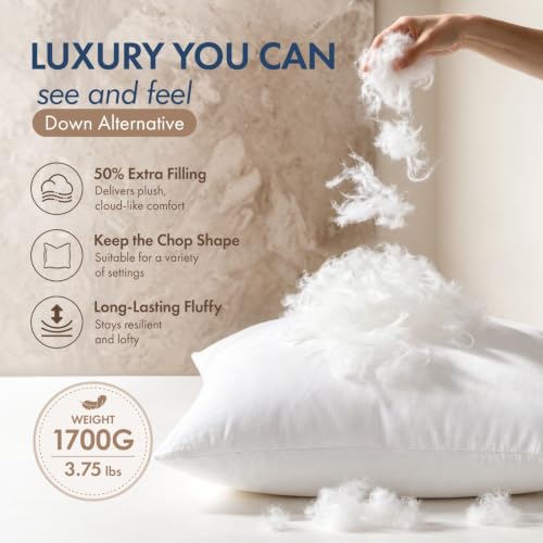 MIULEE 26x26 Inch Down Alternative Pillow Insert - Pack of 1