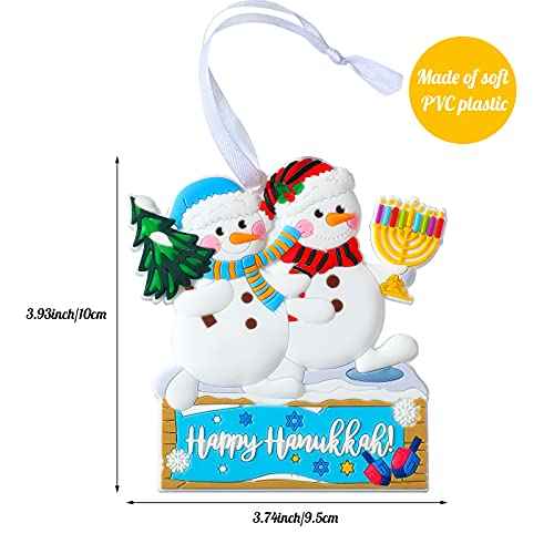 Hanukkah Snowman Tree Ornament Chanukah Hanging Decoration Pendant Jewish Chanukah Christmas Party Supplies Gifts Happy Hanukkah Menorah Decorations