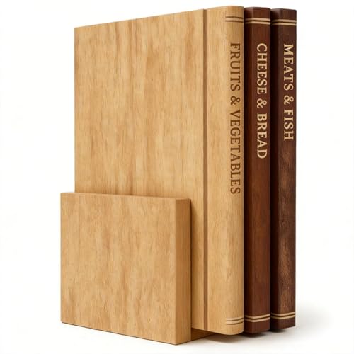 Book Cutting Board Set of 3 - Wooden Book-Shaped Kitchen Boards - Space-Saving Organizer