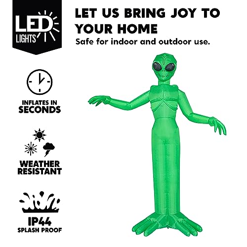 9FT Tall Halloween Inflatable Alien Outdoor Decoration with Built-in LEDs