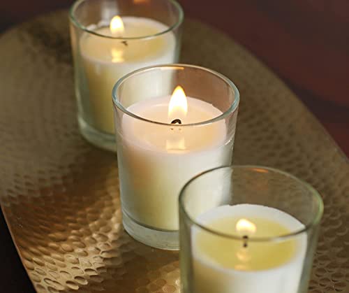 Ivory Glass Votive Candles 48-Pack - Unscented, 10-12 Hour Burn, Bulk Set for Weddings & Events