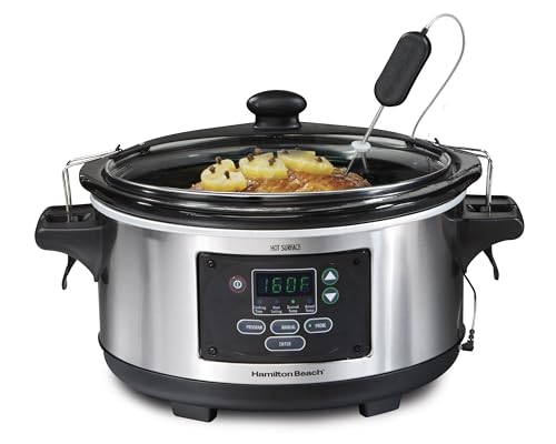 Hamilton Beach Stainless Steel 6-Quart Programmable Slow Cooker Set & Forget