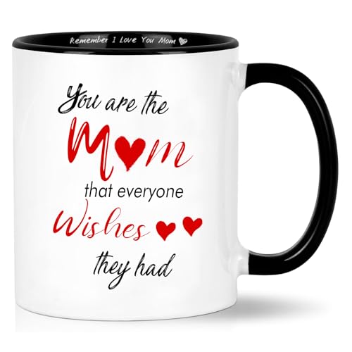 Mom-Ideal Mom White Mug - LIMUIKA 11oz Gift for Mom from Daughter, Mother's Day