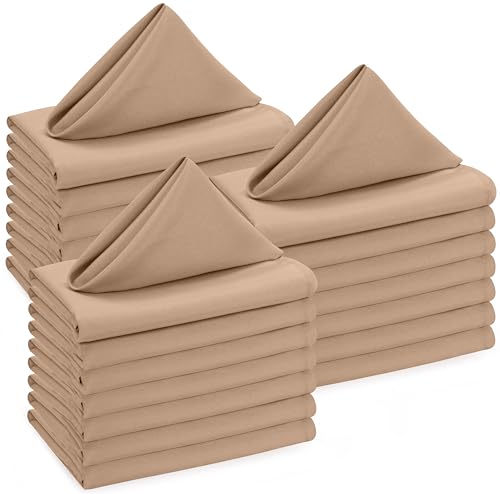 Utopia Home [288 Pack, Beige] Cloth Napkins 18x18 Inches, 100% Polyester Hemmed Edges, Washable and Reusable Ideal for Parties, Weddings and Dinners