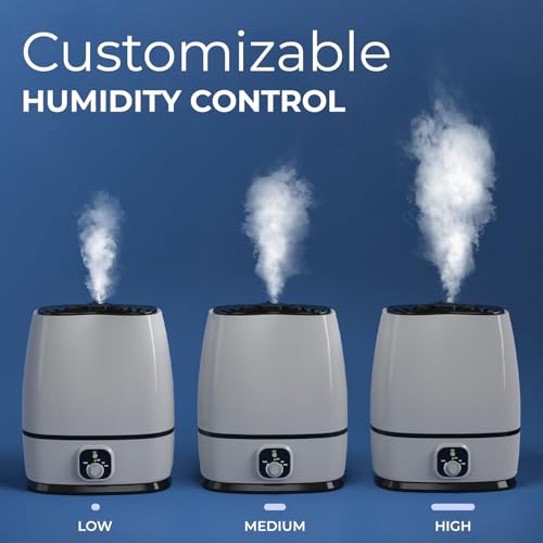 Everlasting Comfort White 6L Ultrasonic Bedroom Humidifier, Quiet 28dB Cool Mist