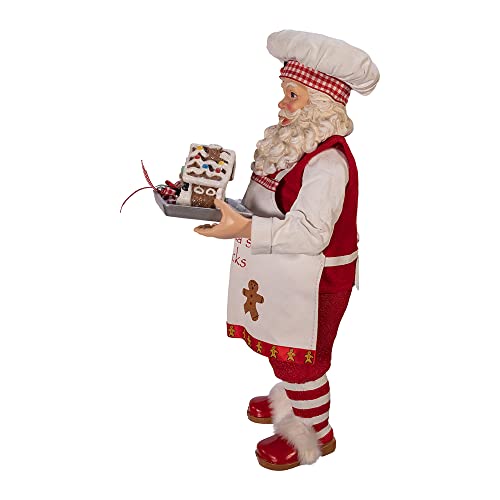 Gingerbread Chef Santa Figurine - 11-Inch Kurt S. Adler Christmas Decor