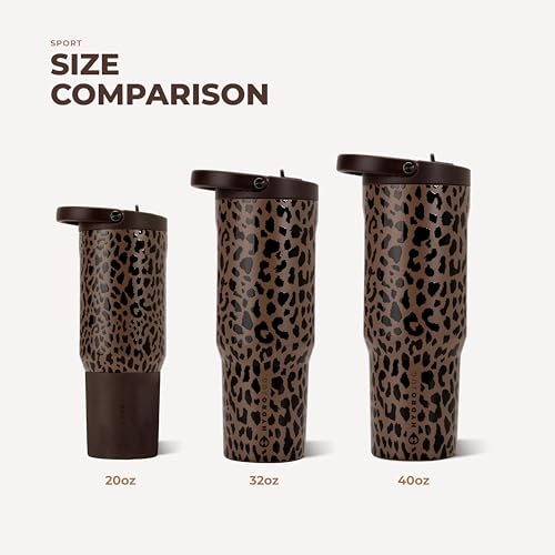 HydroJug Sport 32 oz Insulated Stainless Steel Water Bottle - Brown Leopard