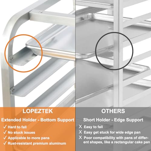 Lopeztek 10-Tier Sheet Pan Rack with Wheels for Home Kitchen Baking & Cooling - Variation: Rack