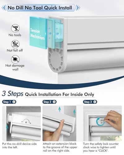 Manner Snow-White Blackout Motorized Blinds with Remote - 35x72 Inches