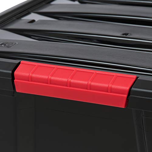 54 Quart Stackable Storage Bins with Lids - Black, 6 Pack