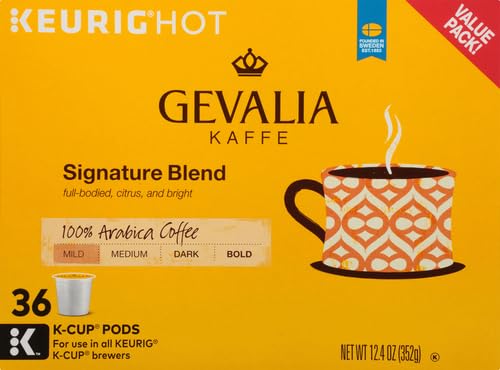 Gevalia Signature Blend Mild Roast Coffee Pods 36 Count - Arabica Single Serve K-Cup Pack