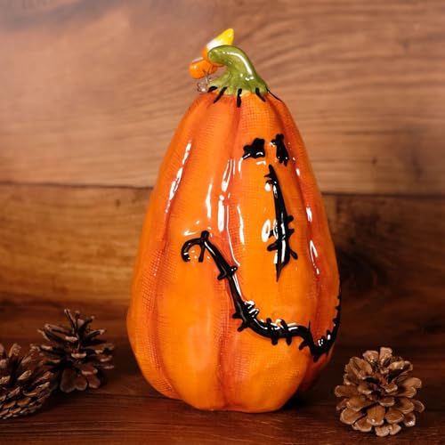 Blue Sky Ceramic Tabletop Pumpkin - Unique Home Decor Accessory, 5x5x9.25 inches