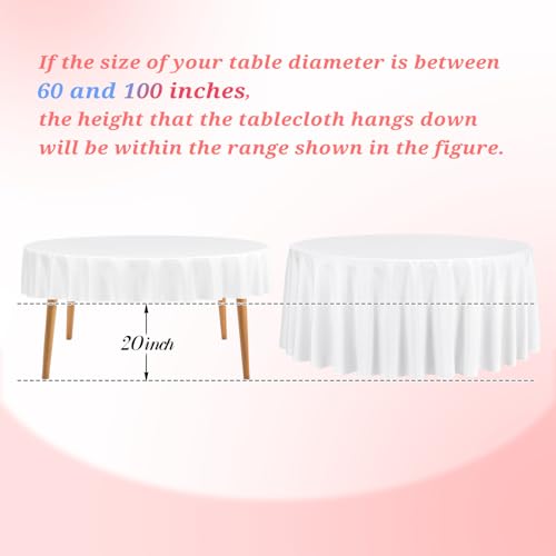 12-Pack White Round Tablecloths 120 Inch Washable Polyester for Weddings & Events - Variation of THIS listing