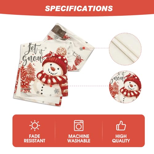 Artoid Mode Red Snowman Xmas Table Runner 13x60 Inch Home Holiday Decor