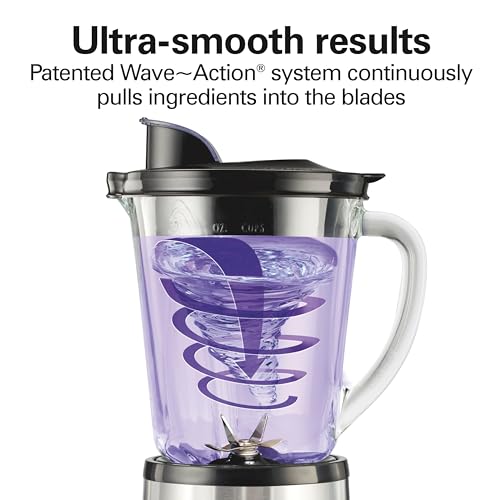 Hamilton Beach Wave Crusher Blender 40oz Stainless Steel Jar - 14 Functions, Ice Sabre Blades, 700W