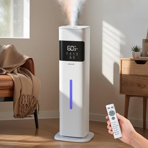 Akacozie White Warm & Cool Mist Humidifier for Large Rooms with Essential Oil Diffuser
