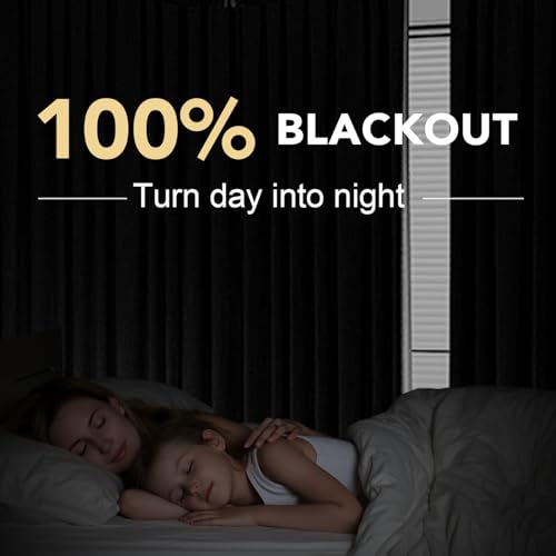 Natural 52x90 Inch Blackout Linen Curtains - Pack of 2, 100% Light Blocking, Noise Reducing Window Drapes