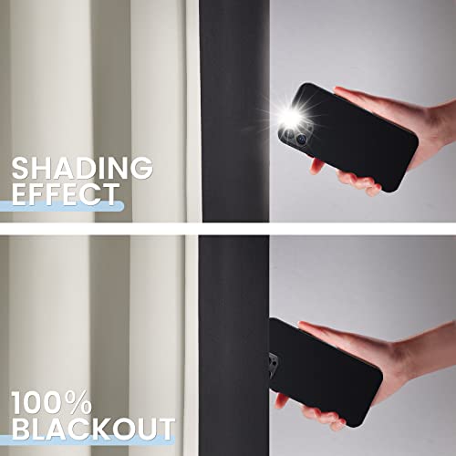 Blackout Room Darkening Curtains - 52"W x 96"L Pair, Light Blocking, Living Room & Bedroom