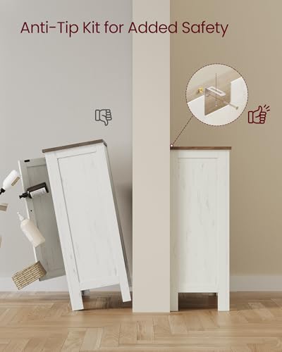 VASAGLE Farmhouse Storage Cabinet with Door, 4 Drawers, Adjustable