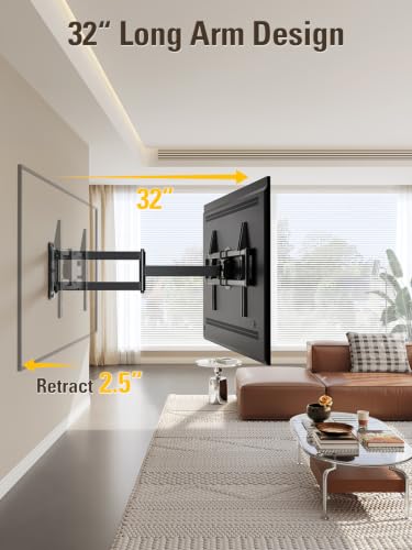 Heavy Duty Corner TV Wall Mount with Long Swivel Arm for 37-75 Inch Screens