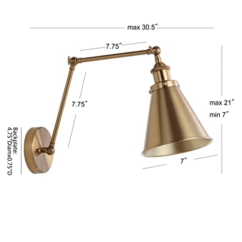 Jonathan Y Rover Brass Gold 1-Light Wall Sconce Set of 1 – Modern Home Decor