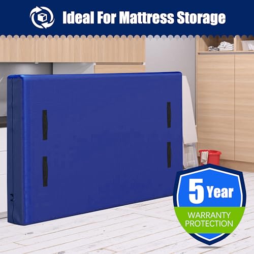 Queen Mattress Bag with 8 Handles - Extra Thick Reusable Moving Cover - Blue, Pack of 2