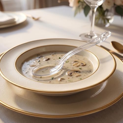 SACATR 1000 Count Clear Plastic Spoons Heavy Duty