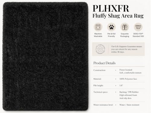 PLHXFR 8x10 Area Rugs Living Room: Fluffy Bedroom Rug Shag Carpet