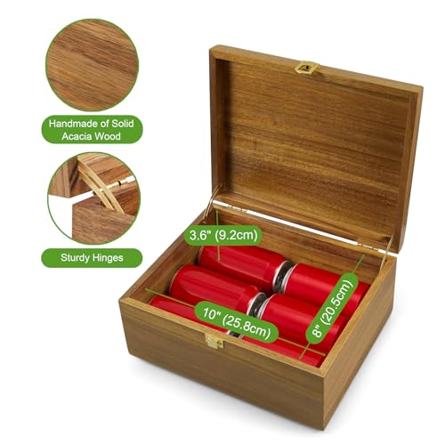 DRASTAR Large Acacia Wooden Keepsake Box with Lock – Memory & Photo Storage